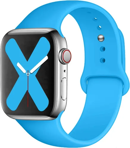 Miniatura 10 de Saucyi Compatible con Apple Watch Band 1.614 in 1.575 in 1.496 in 1.929 in 1.772 in 1.732 in 1.654 in, correa deportiva de silicona suave con cierre
