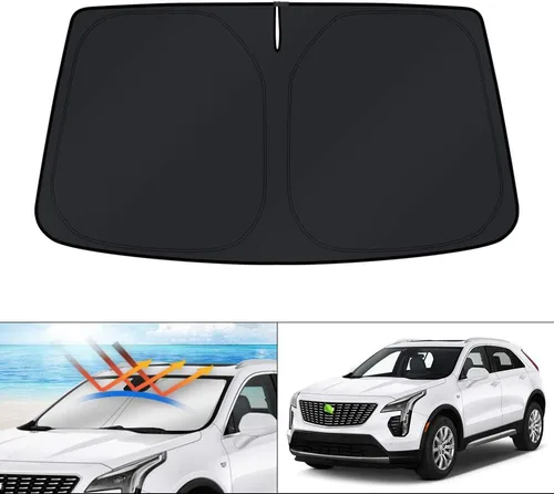 KUST - Parasol para parabrisas para Cadillac XT4 2019-2025, accesorio plegable para ventana, protector de visera solar que bloquea los rayos UV,