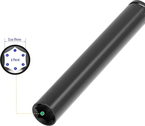 Miniatura 3 de Juego de Accesorios para Llave de Impacto de 1/2 Pulgada, 19mm (3/4 Pulgada) de Profundidad, 6 Puntos, 6 Pulgadas de Largo y Adaptador de Eje