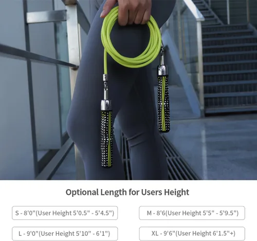 Miniatura 8 de HEREROPE 1/4LB Cuerda de saltar con peso para velocidad, cardio, boxeo y entrenamiento, cuerda de saltar con rodamientos de bolas, agarre cómodo