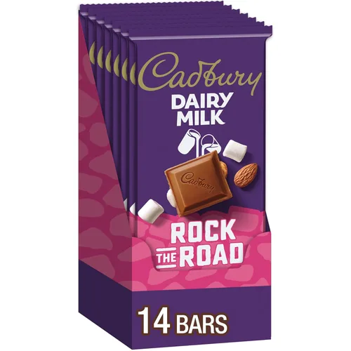 CADBURY DAIRY MILK Rock the Road - Barras de chocolate con leche, 3.5 onzas (14 unidades)