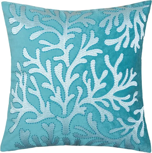 Miniatura 11 de Funda de almohada bordada de terciopelo verde azulado, con ancla de la serie oceánica, funda de almohada decorativa náutica para decoración