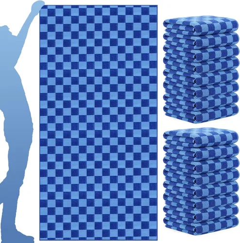 Miniatura 8 de Redbaker Paquete de 16 toallas de playa de gran tamaño de 59 x 28 pulgadas, juego de toallas de piscina extra grandes de microfibra de secado rápido