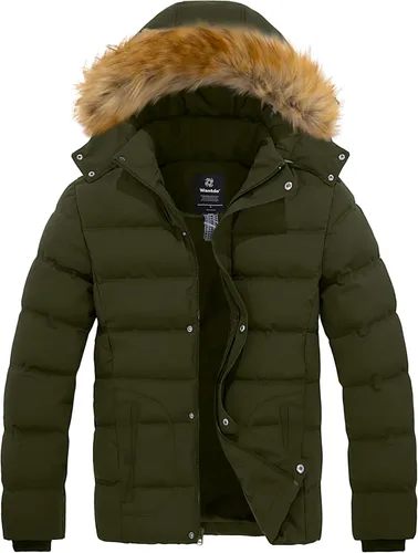 Miniatura 12 de Wantdo - Chaqueta de invierno con capucha y forro interior para hombre