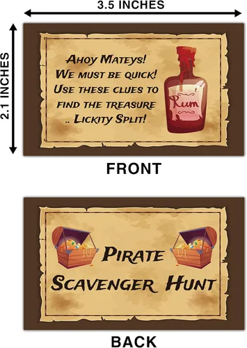 Miniatura 3 de Tarjetas de juego de pistas de caza del tesoro pirata de Halloween, juego de cartas de búsqueda del tesoro para fiesta de cumpleaños