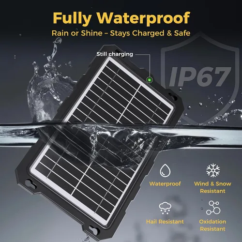 Miniatura 3 de SUNAPEX Carga de batería solar de 12 V: kit de panel solar portátil impermeable de 10 W - Cargador de batería de mantenimiento de batería