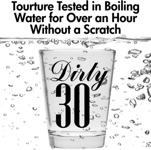 Miniatura 6 de Make Em Laugh Dirty 30 Shot Glass (Thirty) - Divertido cumpleaños número 30 - Regalos de cumpleaños 30 para mujeres - Vasos de chupito de cumpleaños