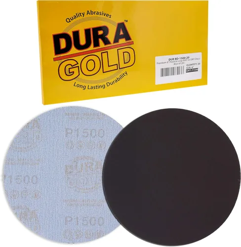 Miniatura 3 de Dura-Gold Discos de lijado en seco o húmedo de 6 pulgadas, grano 1500, caja de 20, discos de papel de lija de alto rendimiento con soporte de gancho