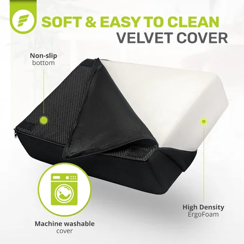 Miniatura 9 de ErgoFoam Reposapiés XL para debajo del escritorio en el trabajo para taburetes y sillas altas, respaldado por quiropráctico, reposapiés ajustable 2