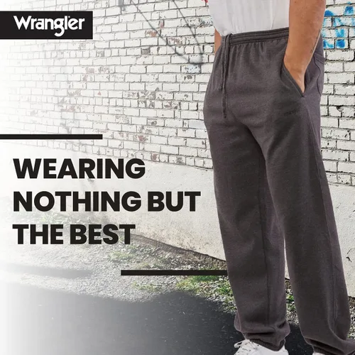 Miniatura 4 de Wrangler Pantalones deportivos para hombre - Pantalones deportivos de forro polar para hombre, tallas extendidas (M-6X), carbón jaspeado, Gris