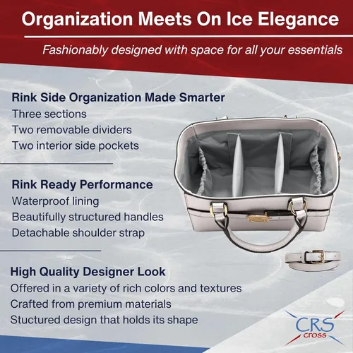 Miniatura 152 de CRS Cross Rink Side Tote. Ice Skating Accessory Bag-Figure Skating, Roller, Inline Skaters, Dance, Cheer.Organizes Guards Water Bottle Phone