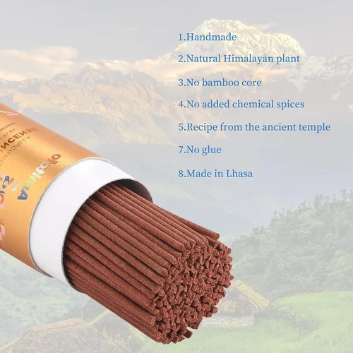 Miniatura 4 de Varillas de incienso tibetano – Monjes del Tíbet Meditación Natural Curación Incienso de la Paz (160 varillas) Receta secreta de incienso budista