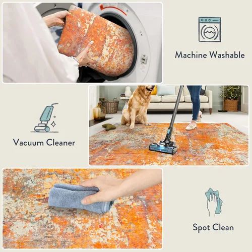 Miniatura 4 de Lahome Alfombra Runner Abstracta Moderna - Alfombras para Pasillo de 2x6 Pies, Alfombras Largas para Baño, Runner Lavable, Alfombra Contemporánea