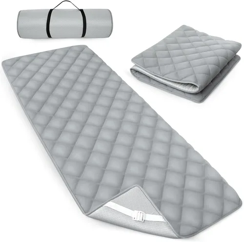 Miniatura 6 de Cubrecolchón de espuma acolchada, antideslizante, súper suave y cómodo, de 75"x30", almohadilla para dormir fresca para catre de campamento/litera