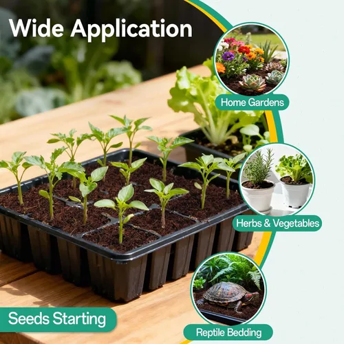 Miniatura 7 de ZeeDix 50 pellets de fibra de coco orgánica de 1.181 in para iniciadores de semillas, tierra de coco comprimida para plantar, suelo de jardín