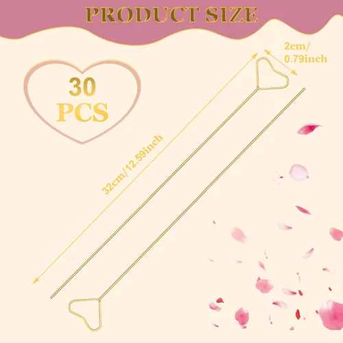 Miniatura 2 de Portatarjetas con diseño floral, 20 unidades, para centros de mesa, clip dorado para arreglos florales, soporte de fotos de alambre de metal, púas