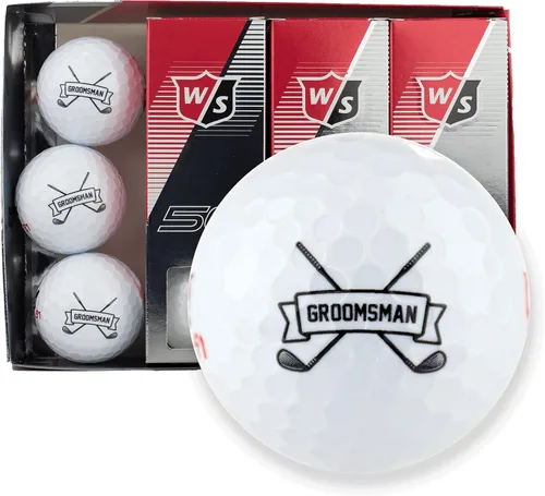 Pelotas de golf personalizadas, 1 docena, Wilson, diseños personalizados para padrinos de boda, padrino, ushers, oficiales Groomsman
