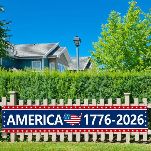 Miniatura 5 de Cartel del 250 aniversario de 120 x 20 pulgadas, Estados Unidos 1776-2026, 250 años de cumpleaños, libertad, mapa americano, suministros