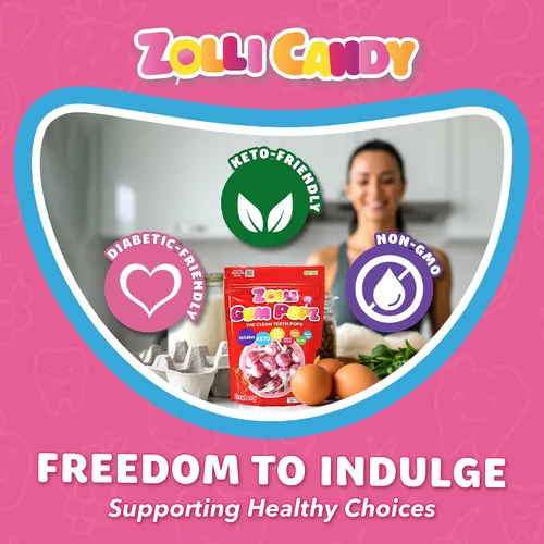 Miniatura 5 de Zollipops GUM Popz - Bolsa resellable de 5.6 onzas, disfruta de una explosión de sabor con goma de mascar en una práctica bolsa resellable