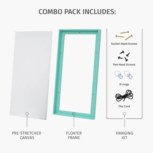 Miniatura 5 de PIXY CANVAS Paquete económico de lienzo estirado de 12 x 14 pulgadas de profundidad y marco flotante para tus pinturas, obras de arte, arte de Rojo