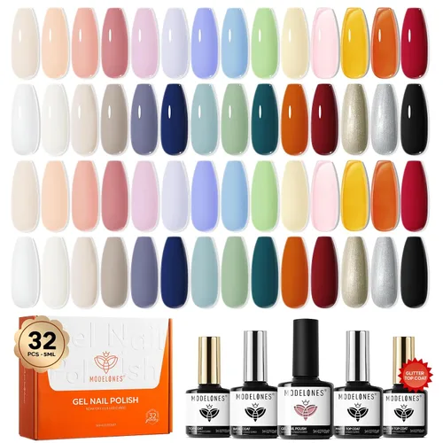 Miniatura 20 de Modelones Kit de estampado de uñas a cuadros de 16 piezas, sello de punta francesa, esmalte de gel de pintura blanca y negra, a prueba de polvo