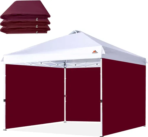 Miniatura 8 de SCOCANOPY SideWall para marco de toldo desplegable de 8 x 8 pies, paquete de 3 solamente Sunwall, (morado)