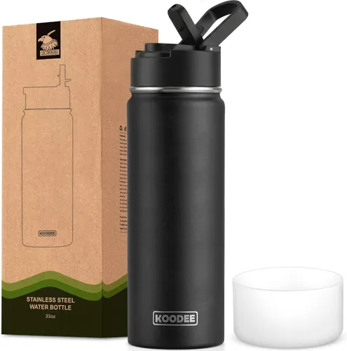 Miniatura 76 de koodee Insulated Water Bottle, 32 oz Stainless Steel Double Wall Vacuum Wide Mouth Sport Bottle with Leakproof Spout Lid (Navy)