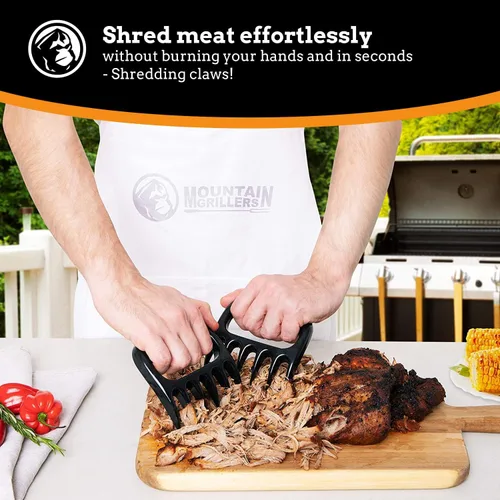 Miniatura 2 de Mountain Grillers Garras para carne - Herramientas de trituración de cerdo desmenuzado para barbacoa - Garras de oso para triturar carne en Negro