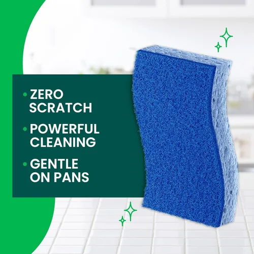 Miniatura 3 de Scotch-Brite esponjas exfoliantes sin rasguños, limpia rápidamente sin rascarse, resiste la suciedad pegada, 6 esponjas exfoliantes