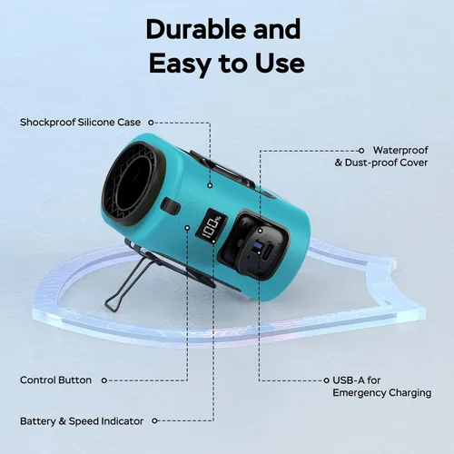 Miniatura 7 de AMACOOL Mini ventilador de cintura portátil con clip, 13,000 rpm, 4 velocidades, ventilador de cuello personal, hasta 24 horas de duración