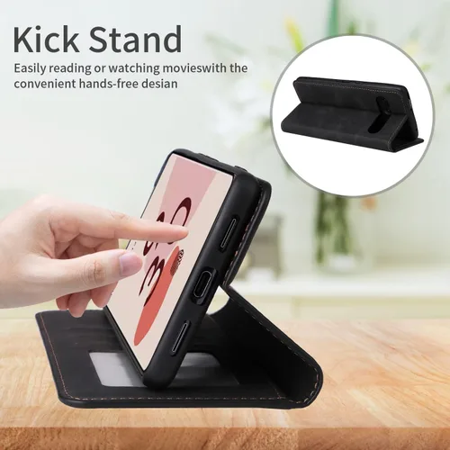 Miniatura 5 de ZZXX Funda tipo cartera para Google Pixel 7 Pro con bloqueo RFID, ranura para tarjetas, función atril, magnética, de piel suave, para Google Pixel 7