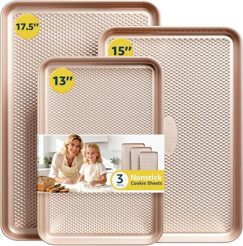 Miniatura 11 de Juego de 12 piezas para hornear antiadherente, juegos de utensilios para hornear no tóxicos con bandeja para hornear, molde para tartas, molde