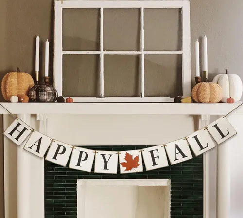 Pancarta de Feliz Otoño, Decoración Vintage de Acción de Gracias, Decoración de Otoño, Pancarta de Cosecha de Acción de Gracias para Hogar Repisa de