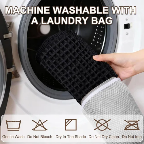 Miniatura 7 de Hiasan Tapete de baño de punto gofre, súper absorbente, antideslizante, con borlas, lavable a máquina, tapete con parte trasera de goma ultra suave