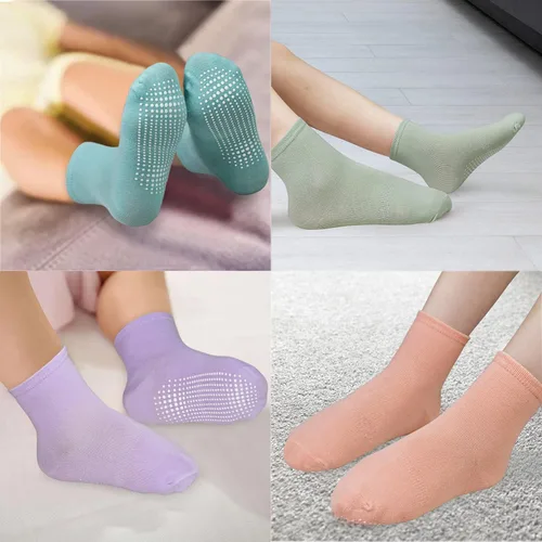 Miniatura 5 de Calcetines antideslizantes para niños, calcetines de corte medio para niños pequeños y niñas (0-7 años), 12 pares de calcetines antideslizantes