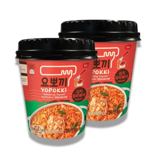 Miniatura 10 de Yopokki Taza Rabokki instantánea – Tortas de arroz coreanas Tteokbokki con fideos ramen, comida callejera coreana rápida y fácil, aperitivos