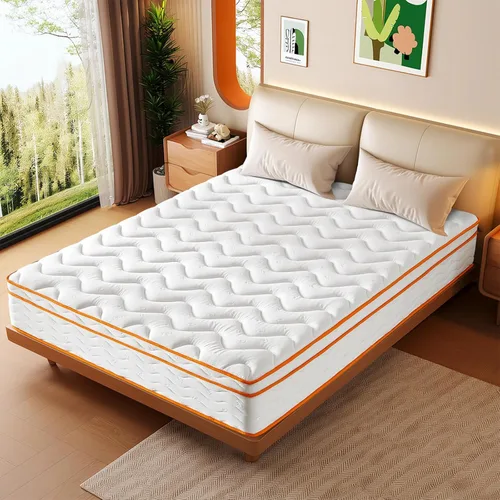 Miniatura 11 de Colchón híbrido de espuma viscoelástica de 10 pulgadas en caja con resortes embolsados, colchón de cama individual de firmeza media para aliviar