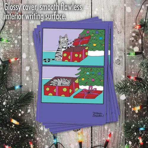 Miniatura 3 de NobleWorks 36 tarjetas de felicitación navideñas humorísticas en caja con sobres de 5 x 7 pulgadas para hombres y mujeres (1 diseño, 36 cada una)