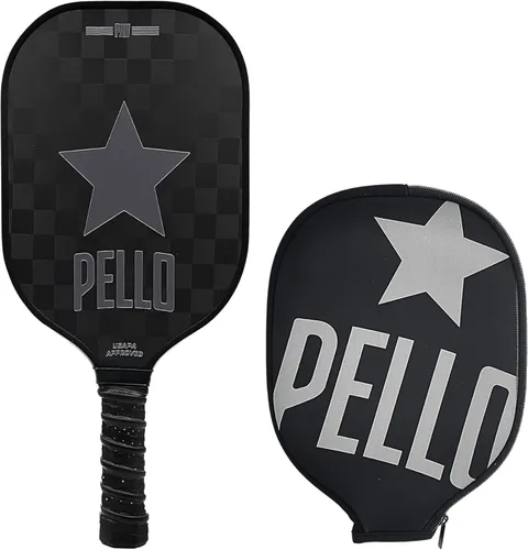 PELLO Paletas de pickleball de fibra de carbono | Aprobado por Pickleball de Estados Unidos | Núcleo de nido de abeja de polipropileno profesional |