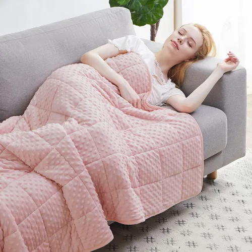 Miniatura 10 de Huloo Sleep Manta con peso para niños, tamaño Twin, de 5 libras (36"×48", gris), transpirable, suave manta con peso de minky para todas