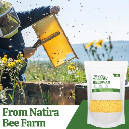Miniatura 3 de YASNAY Gránulos de cera de abejas amarillos 2LB, cera de abejas orgánica, cera de abejas para hacer velas, cuidado corporal, cuidado de la piel DIY