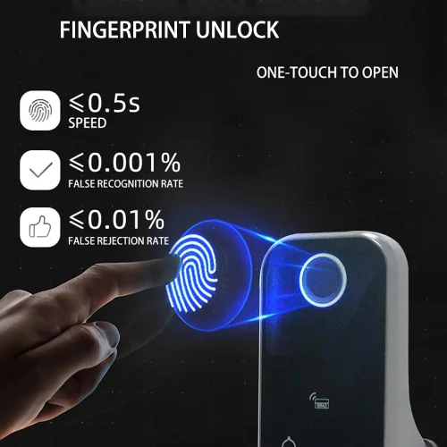 Miniatura 3 de Cerradura inteligente de puerta con huella dactilar, cerradura de puerta biométrica antirrobo inteligente, cerradura electrónica de patio al aire
