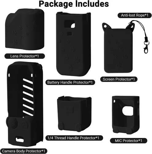 Miniatura 8 de Funda protectora para DJI Osmo Pocket 3/Xtra Muse, funda protectora de silicona Pocket3 compatible con DJI Osmo Pocket 3 accesorios, funda Osmo Negro
