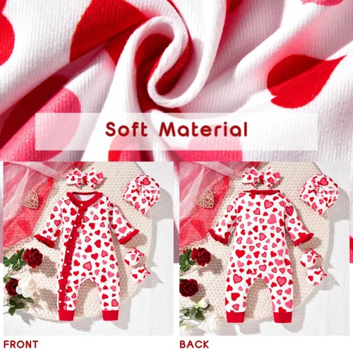 Miniatura 3 de Aalizzwell Mameluco para bebé niña, ropa de otoño e invierno con accesorios