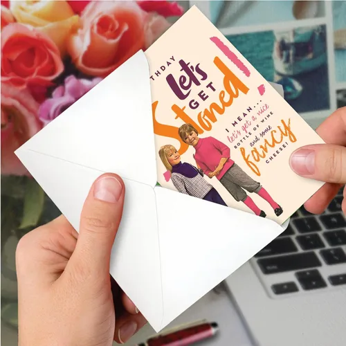 Miniatura 6 de NobleWorks - 1 divertida tarjeta de felicitación de cumpleaños - Tarjeta de cumpleaños atrevida para mujer, humor de papelería - Let's Get Stoned