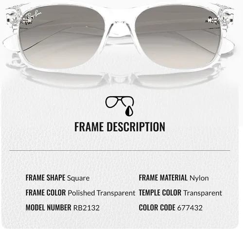 Miniatura 3 de Ray-Ban RB2132 NEW WAYFARER CLASSIC - Gafas de sol de forma cuadrada con kit oficial de gafas