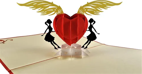 Miniatura 8 de iGifts And Cards Tarjeta emergente de corazón lesbiana 3D – Escultura de amor es amor para el mes del orgullo, salir y día de San Valentín – Regalo