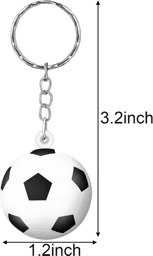 Miniatura 2 de Blulu Paquete de 30 llaveros de fútbol, pelota de estrés de rugby, pelota deportiva, para niños, escuela, carnaval, recompensa, bolsas de fiesta