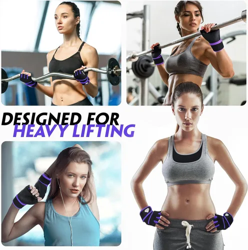Miniatura 6 de Guantes de Entrenamiento Guantes de Gimnasio Guantes de Levantamiento de Pesas para Hombres y Mujeres con Almohadilla Completa en la Palma, Soporte