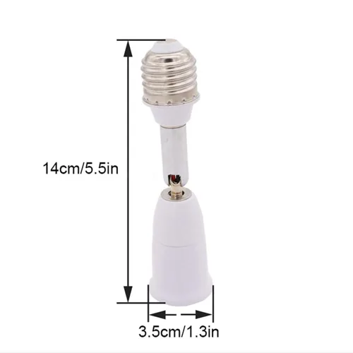 Miniatura 2 de Extensor de enchufe de luz E26/E27, adaptador de enchufe de bombilla de 5.5 pulgadas, flexible, ajustable, 180°, flexible, flexible, flexible